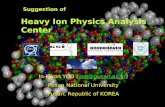 In-Kwon YOO (yoo@pusan.ac.kr) Pusan National University Pusan, Republic of KOREA Suggestion of Heavy Ion Physics Analysis Center.