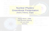 Nuclear Physics Greenbook Presentation (Astro,Theory, Expt) Doug Olson, LBNL NUG Business Meeting 25 June 2004 Berkeley.