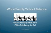 Work/Family/School Balance  1 Ellie Goldberg, M.Ed.