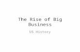 The Rise of Big Business US History. Quality Core Standards QC-C1B - Identify and evaluate the influences on business and industry in the late nineteenth.