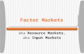 Factor Markets aka Resource Markets… aka Input Markets.