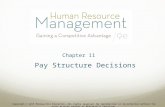 Chapter 11 Pay Structure Decisions Copyright © 2015 McGraw-Hill Education. All rights reserved. No reproduction or distribution without the prior written.