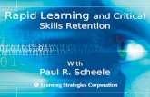 Rapid Learning and Critical Skills Retention With Paul R. Scheele.