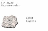 FIN 30220: Macroeconomics Labor Markets. The US Labor Market by the numbers…* Total Population 321M “Ineligible to work” 71M Under 16 years old Inmates.