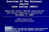 Overview Of The National Health Care Survey (NHCS) Care Survey (NHCS) Centers for Disease Control and Prevention National Center for Health Statistics.