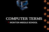 COMPUTER TERMS IRONTON MIDDLE SCHOOL. COMPUTER a programmable device that can store, retrieve and process data.