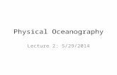 Physical Oceanography Lecture 2: 5/29/2014. Quiz 1 Emailing now …