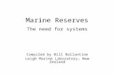 Marine Reserves The need for systems Compiled by Bill Ballantine Leigh Marine Laboratory, New Zealand.