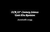 OCR 21 st Century Science Unit P3a Revision Sustainable energy.