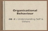Organisational Behaviour OB -2 : Understanding Self & Others.