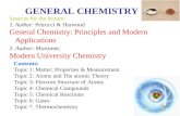 GENERAL CHEMISTRY Sources for the lecture: 1.Author: Petrucci & Harwood General Chemistry: Principles and Modern Applications 2. Author: Mortimer; Modern.