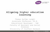 Aligning higher education learning Thomas Gulløv Longhi Associate Professor, Ph.D. Educational Developer - SUE Faculty of Business and Social Sciences.