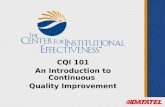 CQI 101 An Introduction to Continuous Quality Improvement.