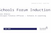 Sunderland City Council : Schools Forum Schools Forum Induction Karen Atkins Principal Finance Officer – Schools & Learning June 2015.