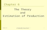 Chapter SixCopyright 2009 Pearson Education, Inc. Publishing as Prentice Hall. 1 Chapter 6 The Theory and Estimation of Production.