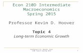 Professor K.D. Hoover, Econ 210D Topic4 Spring 2015 1 Econ 210D Intermediate Macroeconomics Spring 2015 Professor Kevin D. Hoover Topic 4 Long-term Economic.