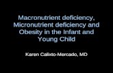 Macronutrient deficiency, Micronutrient deficiency and Obesity in the Infant and Young Child Karen Calixto-Mercado, MD.