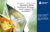 Student Services Welcome Week Academic Writing – what support is available? Study Support Student Services 0845 196 6700/6701 studysupport@anglia.ac.uk.
