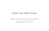 Unit Two Part Three 18 th Century Society and Culture Chapters 10 and 11.