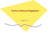 Antitrust Policy and Regulation Chapter 16. Antitrust Policy: Judgment by Performance or Structure? Antitrust policy is the government’s policy toward.