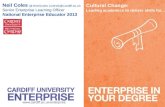 Neil Coles @1NeilColes ColesN@Cardiff.ac.uk Senior Enterprise Learning Officer National Enterprise Educator 2013 Cultural Change: Leading academics to.
