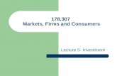 178.307 Markets, Firms and Consumers Lecture 5- Investment.
