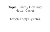 Topic: Energy Flow and Matter Cycles Lesson: Energy Systems.