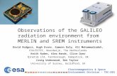 Electromagnetics & Space Environment Division – TEC-EES Electromagnetics & Space Environment Division – TEC-EES Observations of the GALILEO radiation environment.