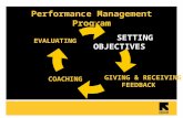 1 Performance Management Program SETTING OBJECTIVES COACHING EVALUATING GIVING & RECEIVING FEEDBACK.