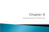 Foundations of Planning 1.  Planning ◦ Managerial function that involves:  Defining the organization’s goals  Establishing an overall strategy for.