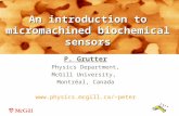 An introduction to micromachined biochemical sensors P. Grutter Physics Department, McGill University, Montréal, Canada peter.