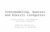 Intermodeling, Queries and Kleisli categories Zinovy Diskin, Tom Maibaum, Krzysztof Czarnecki McMaster University, University of Waterloo.