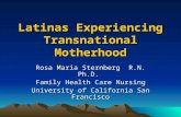 Latinas Experiencing Transnational Motherhood Rosa Maria Sternberg R.N. Ph.D. Family Health Care Nursing University of California San Francisco.