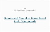 Names and Chemical Formulas of Ionic Compounds 3.2 All about ionic compounds !