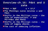 Overview-ch.16: Pdot and U rate Pdot = %∆P u = U/LF The Phillips curve relates u and Pdot. Shifts in the Phillips curve - the role of expectations. P and.