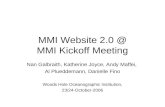 MMI Website 2.0 @ MMI Kickoff Meeting Nan Galbraith, Katherine Joyce, Andy Maffei, Al Plueddemann, Danielle Fino Woods Hole Oceanographic Institution,