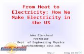 Http:// Energy and the Environment From Heat to Electricity: How We Make Electricity in the US Jake Blanchard Professor Dept. of Engineering.