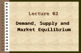 Lecture 02 Demand, Supply and Market Equilibrium.