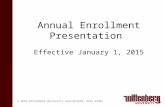 © 2010 Wittenberg University Springfield, Ohio 45501 Annual Enrollment Presentation Effective January 1, 2015.
