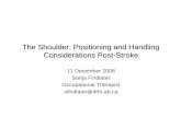 The Shoulder: Positioning and Handling Considerations Post-Stroke 11 December 2008 Sonja Findlater Occupational Therapist sfindlater@dthr.ab.ca.