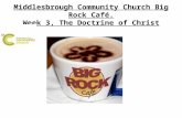 Middlesbrough Community Church Big Rock Café. Week 3, The Doctrine of Christ.