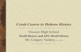 Crash Course in Hebrew History Owasso High School World History and AP® World History Mr. Gregory Yankey, B.S., M.Div.