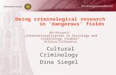 Doing criminological research in ‘dangerous’ fields EU-Project: „Internationalization in Sociology and Criminology studies“ Vilnius/Lithuania Cultural.