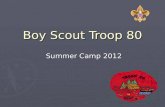 Boy Scout Troop 80 Summer Camp 2012. Background ► Troop Funding: The troop brings in, through the Christmas Tree Sale, a little more each year than it.