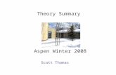 Theory Summary Aspen Winter 2008 Scott Thomas. The Final Theory Summary of the Pre-LHC Era Aspen Winter 2008 Scott Thomas.