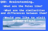 QOD: Brainstorming… What are the Poles like? What are the similarities and differences between them? Would you like to visit either place?