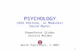 1 PSYCHOLOGY (8th Edition, in Modules) David Myers PowerPoint Slides Jessica Mulder Worth Publishers, © 2007.