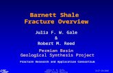 A a 2/27-28/2006 Julia F. W. Gale, PBGSP Annual Meeting Barnett Shale Fracture Overview Julia F. W. Gale & Robert M. Reed Permian Basin Geological Synthesis.