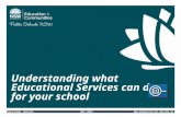 EDUCATIONAL SERVICES  Understanding what Educational Services can do for your school MAY 2014.
