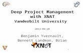 1 Deep Project Management with XNAT Vanderbilt University 2013-08-20 Benjamin Yvernault, Bennett Landman, Brian Boyd,